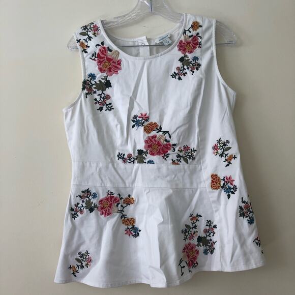 Sundance Peplum Embroidered Sleeveless Blouse Size M - Picture 7 of 10